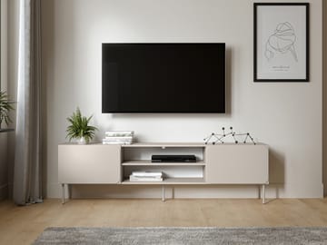 Marros TV-benk 200 cm med Hyller - Beige - Møbler - TV- & Mediamøbler - TV benk & mediabenk
