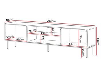 Marros TV-benk 200 cm med Hyller - Blå - Møbler - TV- & Mediamøbler - TV-skap