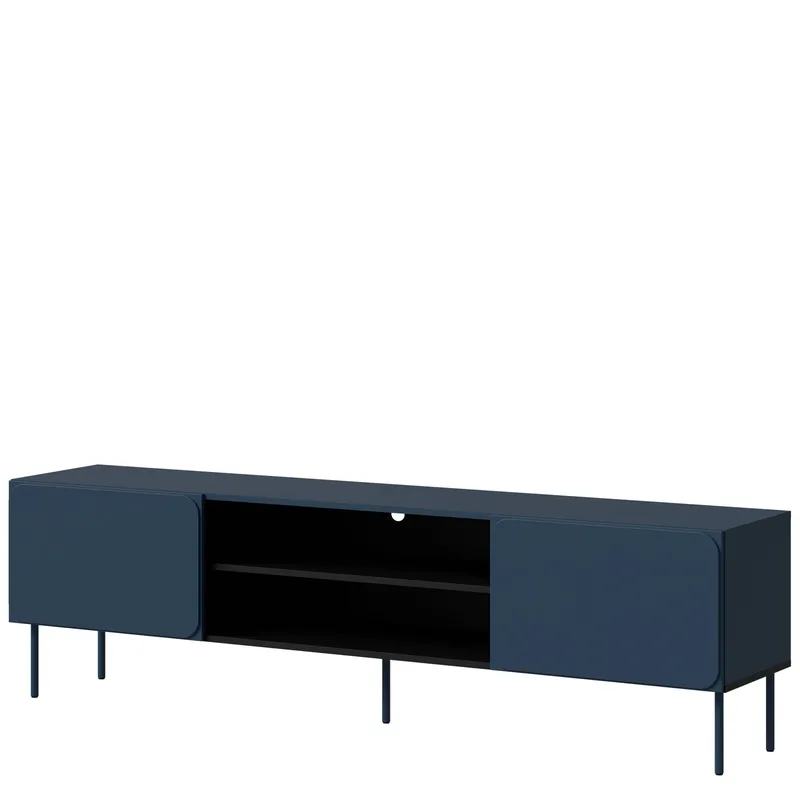 Marros TV-benk 200 cm med Hyller, Blå