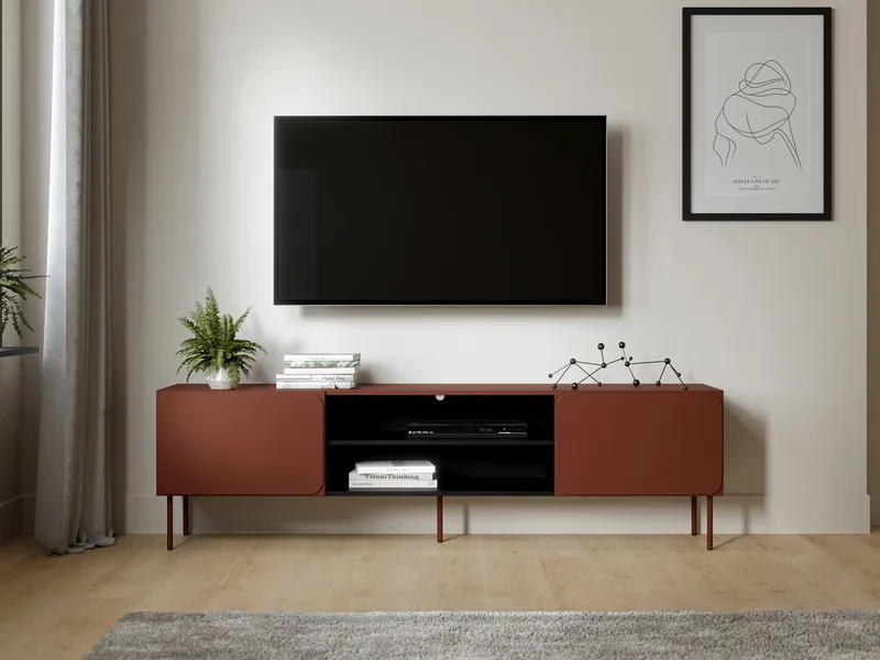 Marros TV-benk 200 cm med Hyller - Toskansk rød - Møbler - TV- & Mediamøbler - TV benk & mediabenk