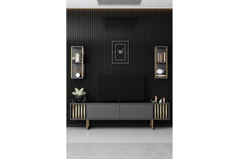 Masatomo TV-benk 180 cm - Antrasitt/Svart - Møbler - TV- & Mediamøbler - TV benk & mediabenk