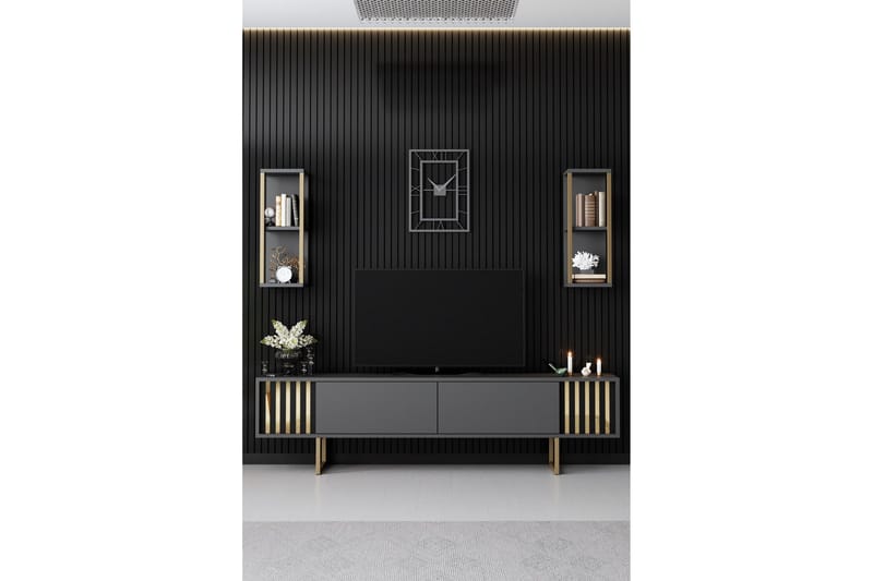 Masatomo TV-benk 180 cm - Antrasitt/Svart - Møbler - TV- & Mediamøbler - TV benk & mediabenk