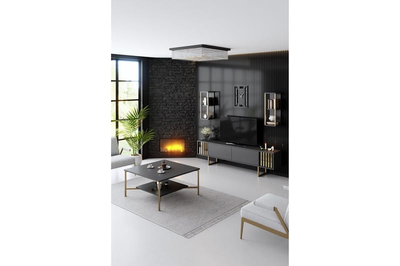 Masatomo TV-benk 180 cm - Antrasitt/Svart - Møbler - TV- & Mediamøbler - TV benk & mediabenk