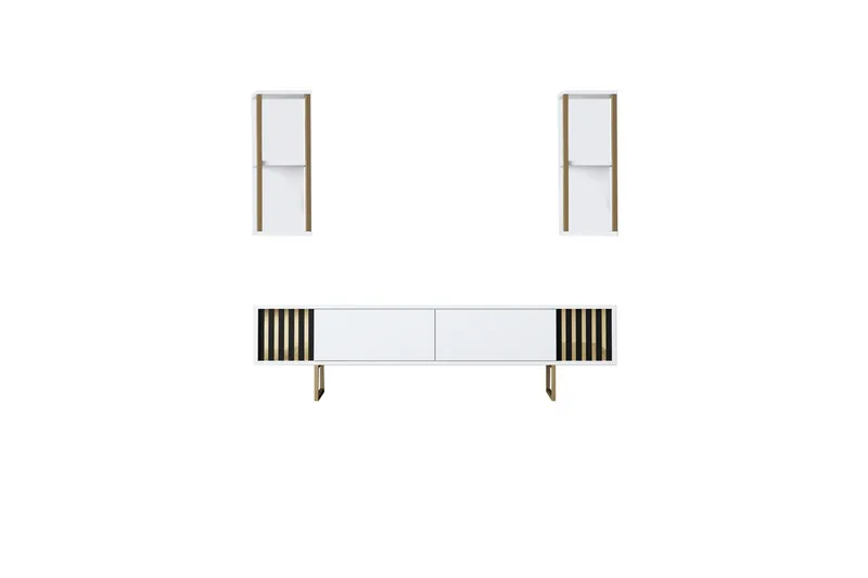 Masatomo TV-benk 180 cm, Hvit/Svart