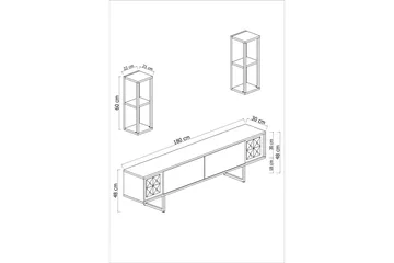Masatomo TV-benk 180 cm - Hvit/Svart - Møbler - TV- & Mediamøbler - TV benk & mediabenk