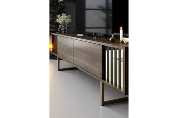 Masatomo TV-benk 180 cm - Valnøtt/Svart - Møbler - TV- & Mediamøbler - TV benk & mediabenk