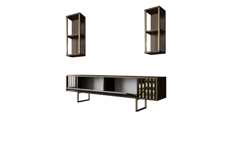 Masatomo TV-benk 180 cm - Valnøtt/Svart - Møbler - TV- & Mediamøbler - TV benk & mediabenk