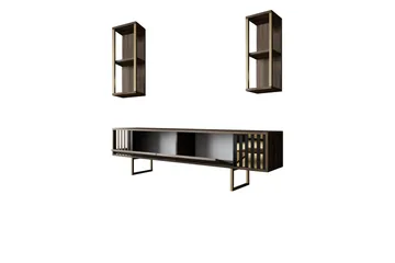 Masatomo TV-benk 180 cm - Valnøtt/Svart - Møbler - TV- & Mediamøbler - TV benk & mediabenk