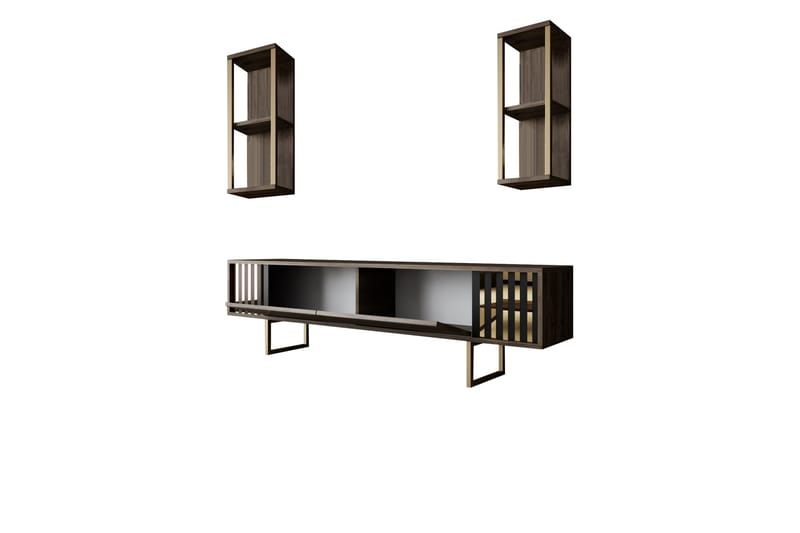 Masatomo TV-benk 180 cm - Valnøtt/Svart - Møbler - TV- & Mediamøbler - TV benk & mediabenk