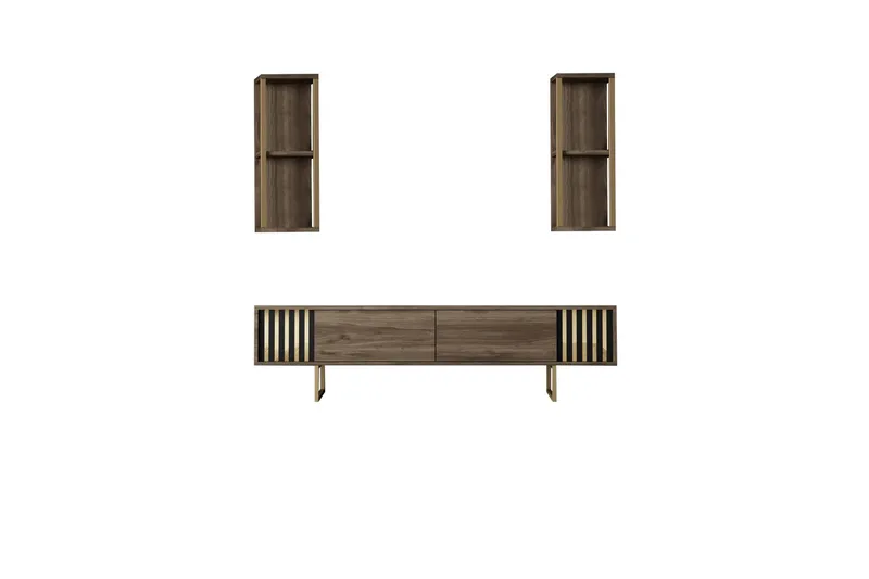 Masatomo TV-benk 180 cm - Valnøtt/Svart - Møbler - TV- & Mediamøbler - TV benk & mediabenk