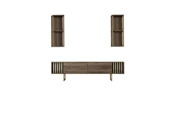 Masatomo TV-benk 180 cm - Valnøtt/Svart - Møbler - TV- & Mediamøbler - TV benk & mediabenk