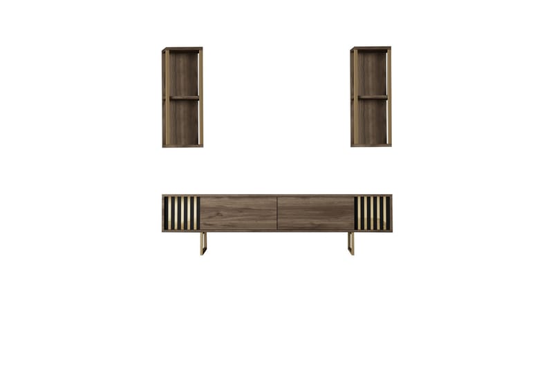 Masatomo TV-benk 180 cm - Valnøtt/Svart - Møbler - TV- & Mediamøbler - TV benk & mediabenk