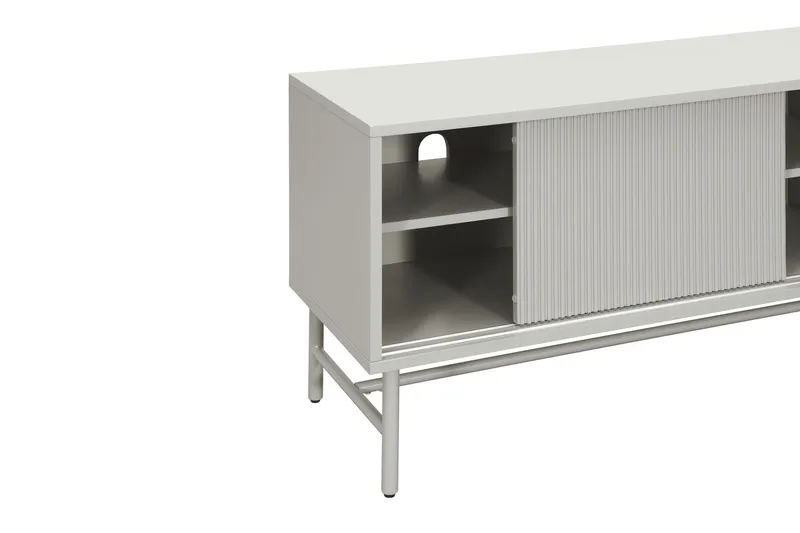 Matterhorn Smal TV-benk med oppbevaring 40 cm dyb 157 cm bred 58 cm høy - Beige - Møbler - TV- & Mediamøbler - TV benk & mediabenk