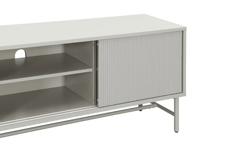 Matterhorn Smal TV-benk med oppbevaring 40 cm dyb 157 cm bred 58 cm høy - Beige - Møbler - TV- & Mediamøbler - TV benk & mediabenk