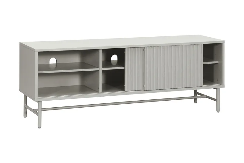 Matterhorn Smal TV-benk med oppbevaring 40 cm dyb 157 cm bred 58 cm høy - Beige - Møbler - TV- & Mediamøbler - TV benk & mediabenk