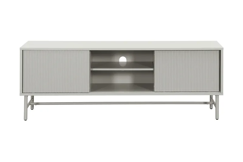 Matterhorn Smal TV-benk med oppbevaring 40 cm dyb 157 cm bred 58 cm høy - Beige - Møbler - TV- & Mediamøbler - TV benk & mediabenk