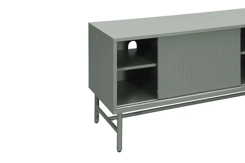 Matterhorn Smal TV-benk med oppbevaring 40 cm dyb 157 cm bred 58 cm høy - Grønn - Møbler - TV- & Mediamøbler - TV benk & mediabenk