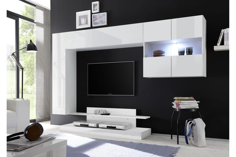 Mediamøbel Nickero 248 cm - Hvit - TV-møbelsett