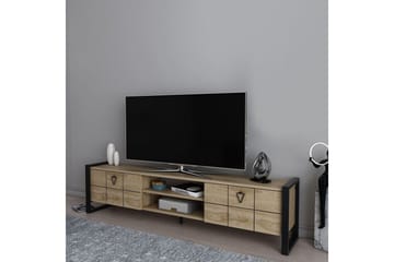 Abbas Gulvstående TV-benk 184 cm med Oppbevaring i Eik - Beige - Møbler - TV- & Mediamøbler - TV benk & mediabenk