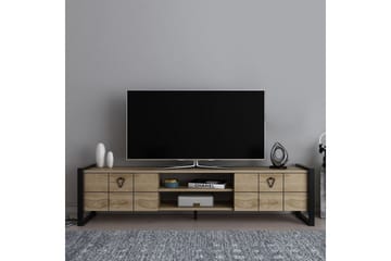 Abbas Gulvstående TV-benk 184 cm med Oppbevaring i Eik - Beige - Møbler - TV- & Mediamøbler - TV benk & mediabenk