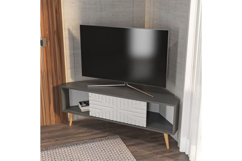 Abbas TV-benk 140 cm - Antrasitt/Hvit - Møbler - TV- & Mediamøbler - TV benk & mediabenk