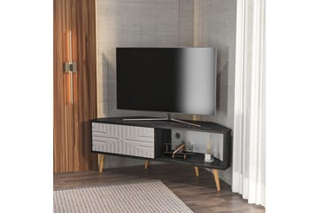 Abbas TV-benk 140 cm - Sort/Hvit - Møbler - TV- & Mediamøbler - TV benk & mediabenk