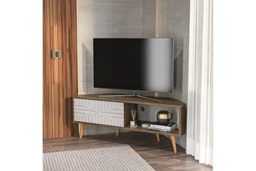 Abbas TV-benk 140 cm - Valnøtt/Hvit - Møbler - TV- & Mediamøbler - TV benk & mediabenk