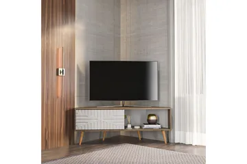 Abbas TV-benk 140 cm - Valnøtt/Hvit - Møbler - TV- & Mediamøbler - TV benk & mediabenk