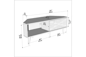 Abbas TV-benk 140 cm - Valnøtt/Hvit - Møbler - TV- & Mediamøbler - TV benk & mediabenk