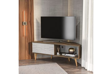 Abbas TV-benk 140 cm - Valnøtt/Hvit - Møbler - TV- & Mediamøbler - TV benk & mediabenk