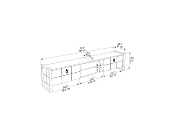 Abbas TV-benk 184 cm - Hvit/Sort - Møbler - TV- & Mediamøbler - TV benk & mediabenk