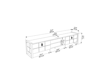 Abbas TV-benk 184 cm - Hvit/Sort - Møbler - TV- & Mediamøbler - TV benk & mediabenk