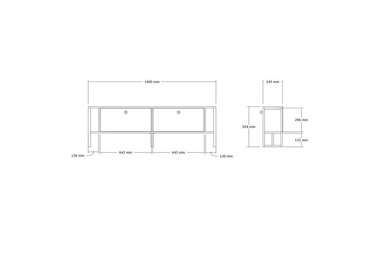 Ahu TV-benk 160 cm - Valnøtt - Møbler - TV- & Mediamøbler - TV benk & mediabenk
