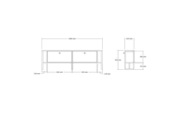 Ahu TV-benk 160 cm - Valnøtt - Møbler - TV- & Mediamøbler - TV benk & mediabenk