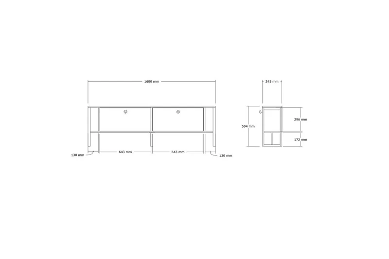 Ahu TV-benk 160 cm - Valnøtt - Møbler - TV- & Mediamøbler - TV benk & mediabenk