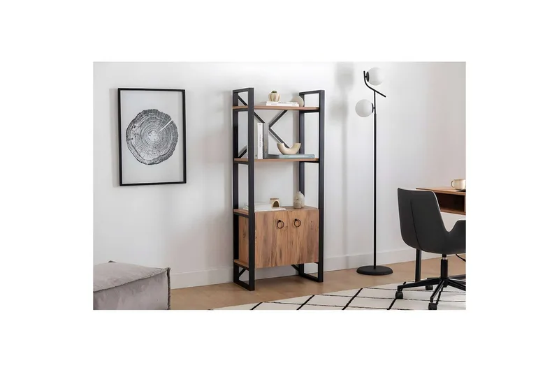 Albuferia Bokhylle 64 cm - Natur/Sort - Oppbevaring - Hylle - Bokhylle