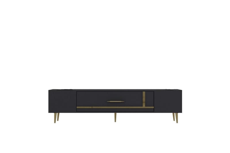 Aldor TV-benk 150 cm - Antrasitt/Gull - Møbler - TV- & Mediamøbler - TV benk & mediabenk