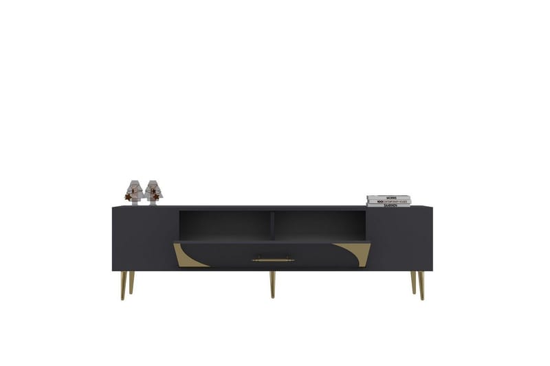 Aldor TV-benk 150 cm - Antrasitt/Gull - Møbler - TV- & Mediamøbler - TV benk & mediabenk