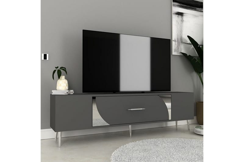 Aldor TV-benk 150 cm - Antrasitt/Sølv - Møbler - TV- & Mediamøbler - TV benk & mediabenk