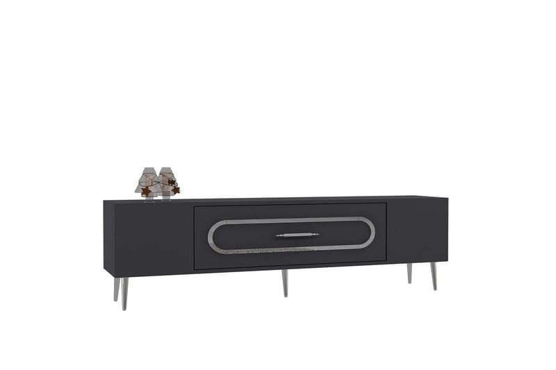 Aldor TV-benk 150 cm - Antrasitt/Sølv - Møbler - TV- & Mediamøbler - TV benk & mediabenk