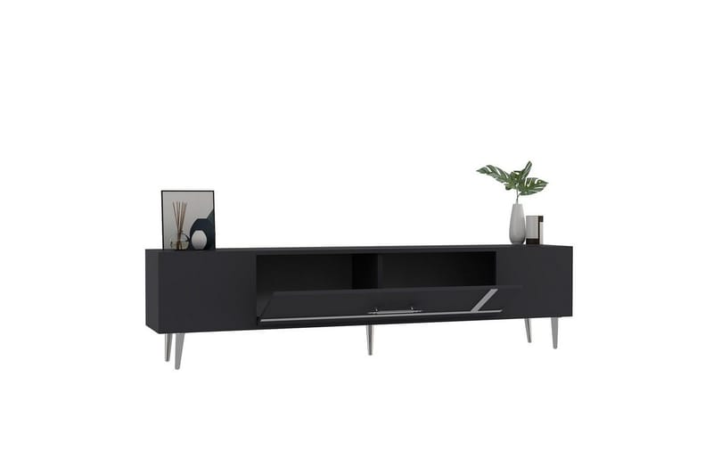 Aldor TV-benk 150 cm - Antrasitt/Sølv - Møbler - TV- & Mediamøbler - TV benk & mediabenk