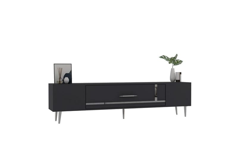 Aldor TV-benk 150 cm - Antrasitt/Sølv - Møbler - TV- & Mediamøbler - TV benk & mediabenk