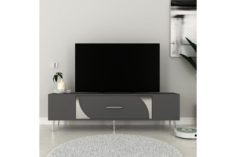 Aldor TV-benk 150 cm - Antrasitt/Sølv - Møbler - TV- & Mediamøbler - TV benk & mediabenk