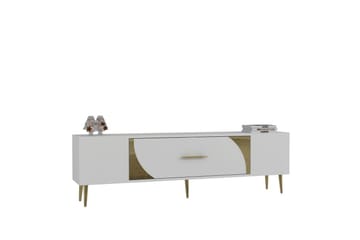Aldor TV-benk 150 cm - Hvit/Gull - Møbler - TV- & Mediamøbler - TV benk & mediabenk