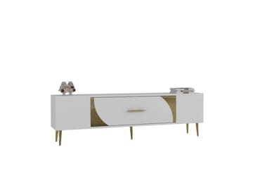 Aldor TV-benk 150 cm - Hvit/Gull - Møbler - TV- & Mediamøbler - TV benk & mediabenk