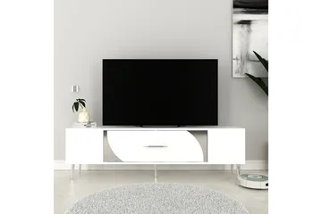 Aldor TV-benk 150 cm - Hvit/Sølv - Møbler - TV- & Mediamøbler - TV benk & mediabenk