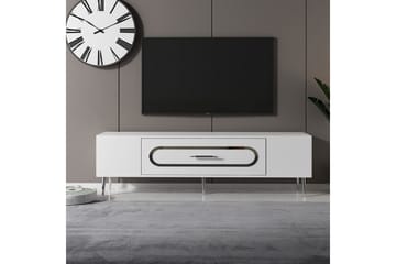 Aldor TV-benk 150 cm - Hvit/Sølv - Møbler - TV- & Mediamøbler - TV benk & mediabenk