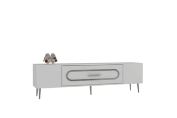 Aldor TV-benk 150 cm - Hvit/Sølv - Møbler - TV- & Mediamøbler - TV benk & mediabenk