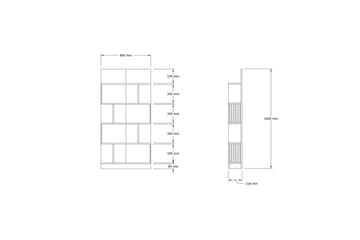 Alexelle Bokhylle 80 cm - Valnøtt - Oppbevaring - Hylle - Bokhylle