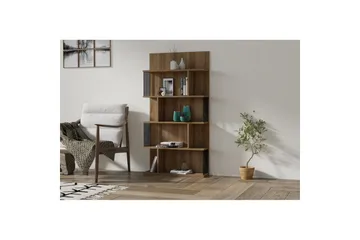 Alexelle Bokhylle 80 cm - Valnøtt - Oppbevaring - Hylle - Bokhylle